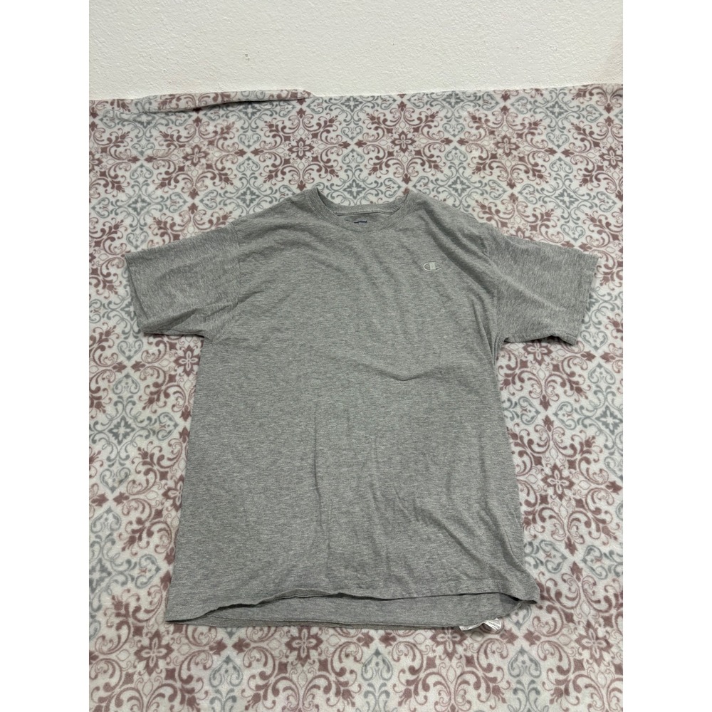 Champion Mens Large Gray Authentic Athleticwear Short Sleeve Crewneck T-Shirt L